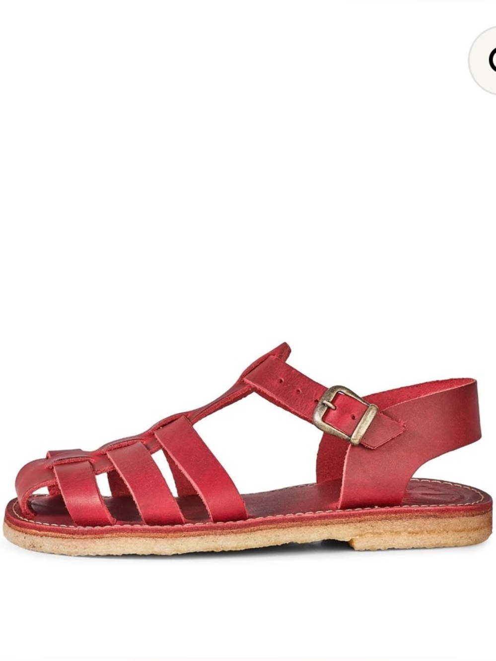 Duckfeet Red Leather Fisherman Sandals